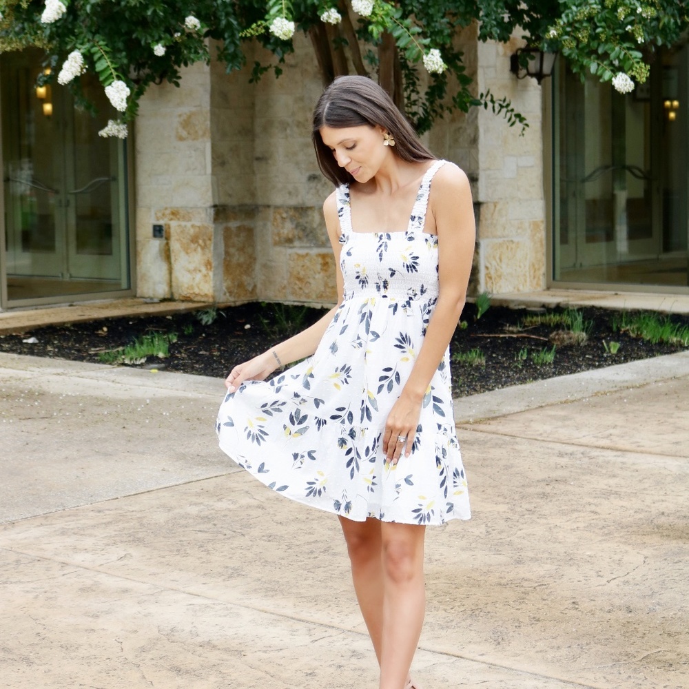 white floral dress